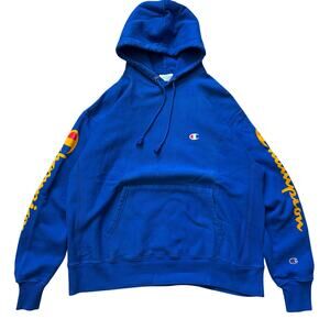 Champion Reverse Weave Sweatshirt Hoodie Blue Size XL Pullover